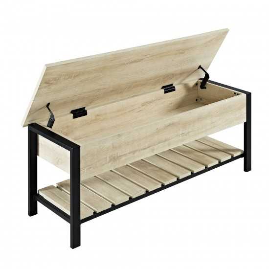 Park City 48" Modern Farmhouse Storage Bench - White Oak