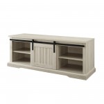 48" Sliding Grooved Door Entry Bench with Storage - Birch
