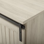48" Sliding Grooved Door Entry Bench with Storage - Birch