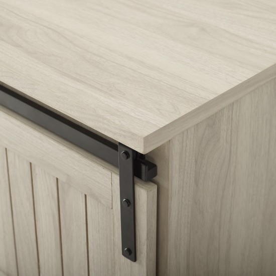 48" Sliding Grooved Door Entry Bench with Storage - Birch