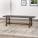 Brennan 60" Solid Wood Dining Bench - Grey/Brown