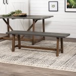 Brennan 60" Solid Wood Dining Bench - Grey/Brown