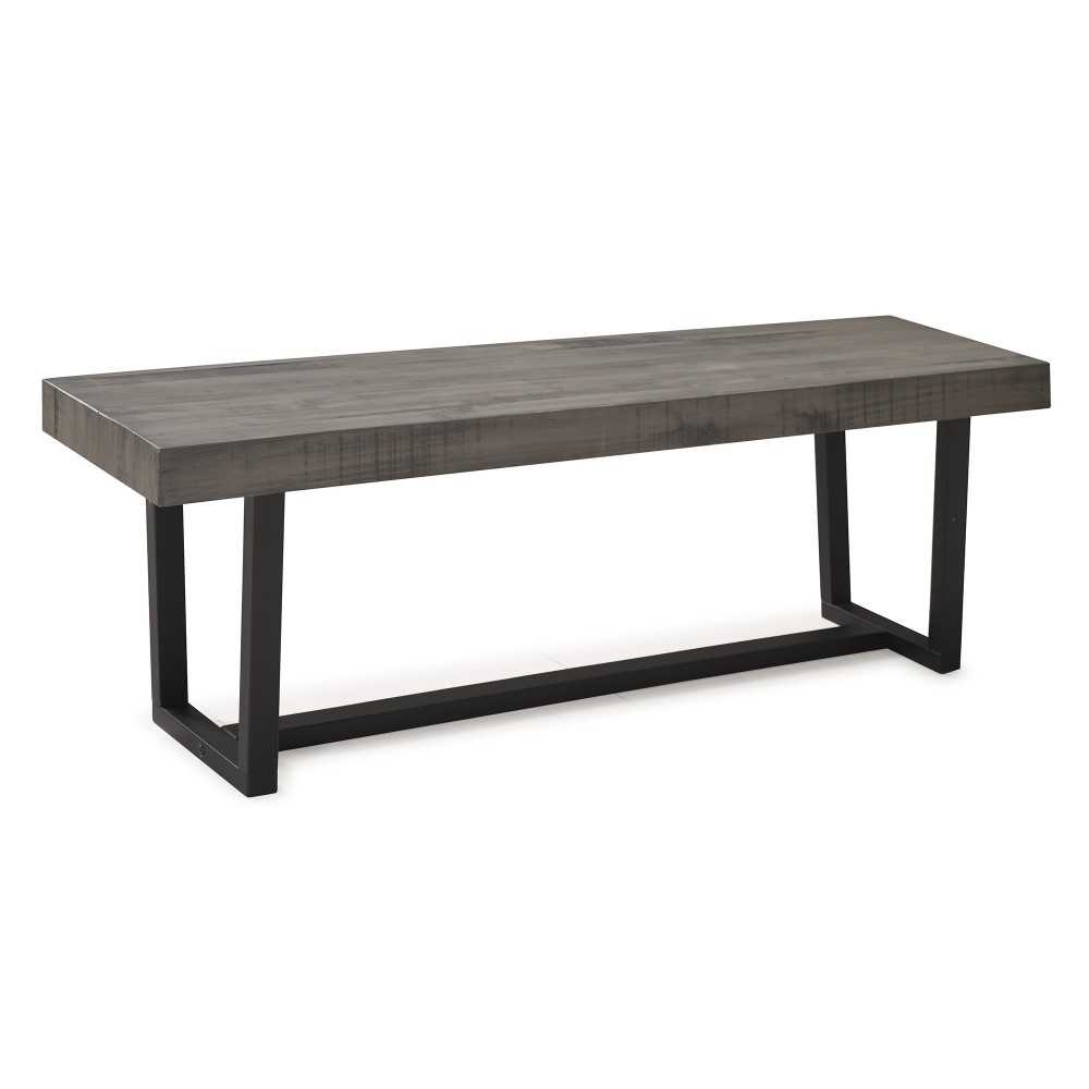 60" Solid Wood Dining Bench - Grey