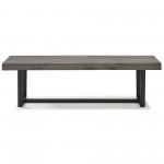 60" Solid Wood Dining Bench - Grey