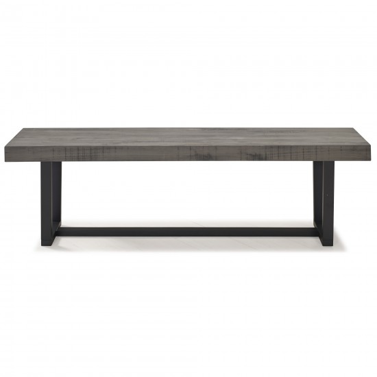 60" Solid Wood Dining Bench - Grey