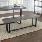 60" Solid Wood Dining Bench - Grey