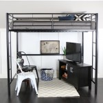 Premium Metal Full Size Loft Bed - Black