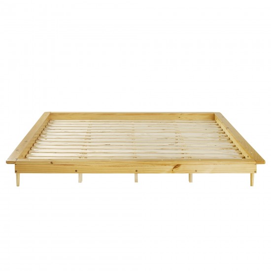 King Solid Wood Spindle Platform Bed - Light Oak