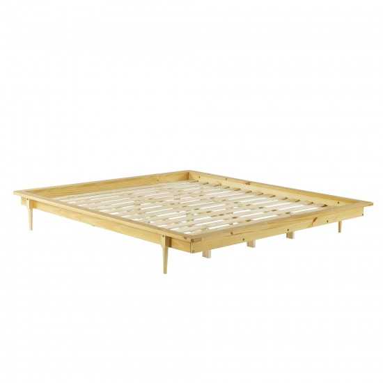 King Solid Wood Spindle Platform Bed - Light Oak