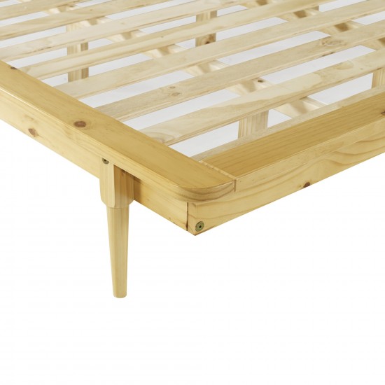 King Solid Wood Spindle Platform Bed - Light Oak