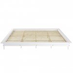 King Solid Wood Spindle Platform Bed - White