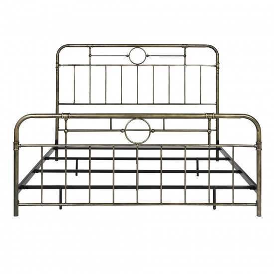 Antiqua Metal Pipe King Bed - Bronze