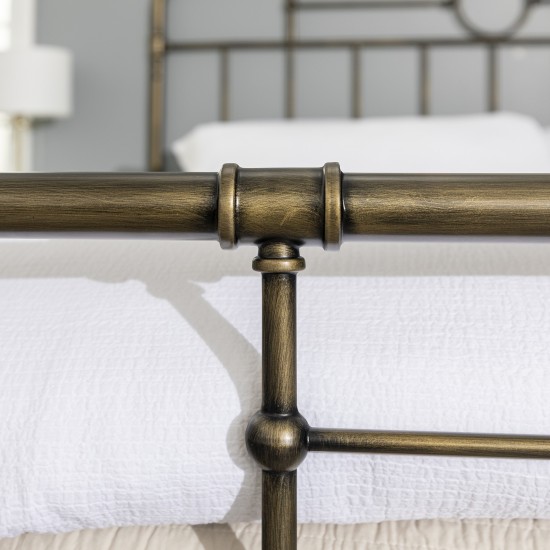 Antiqua Metal Pipe King Bed - Bronze