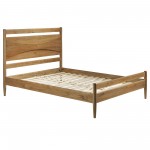 Atticus Beveled Headboard Solid Wood Queen Bed - Caramel