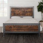 Industrial Queen Size Bed - Brown