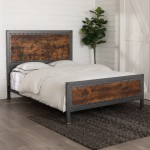 Industrial Queen Size Bed - Brown