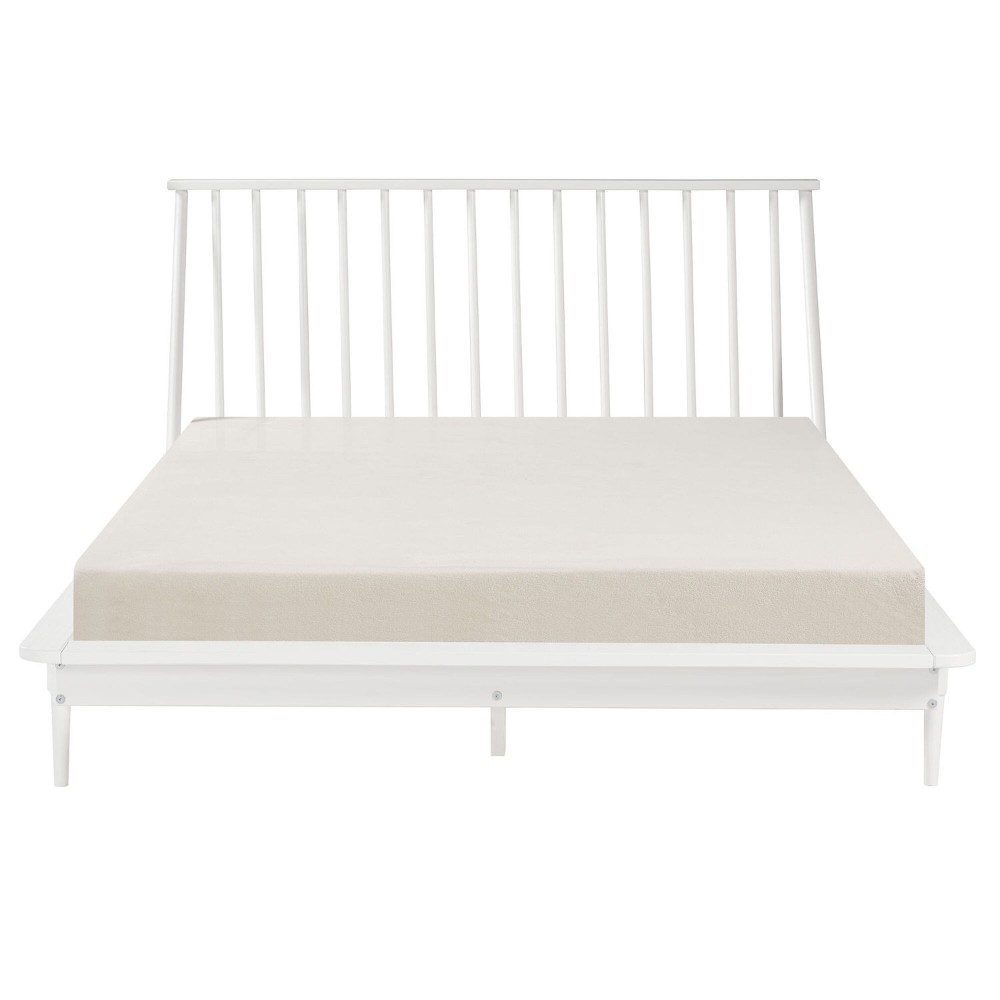 Modern Wood Queen Spindle Bed - White