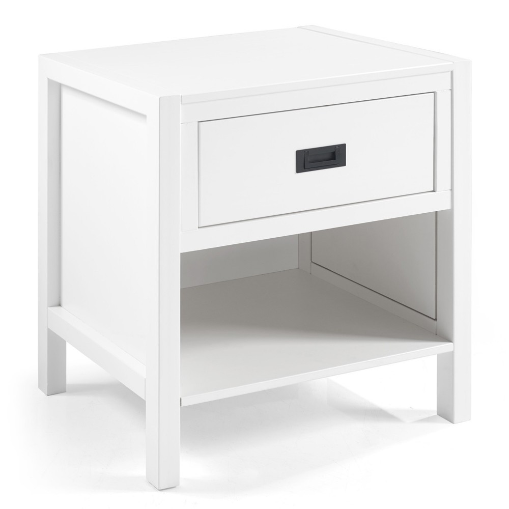 Lydia 1 Drawer Classic Solid Wood Nightstand - White