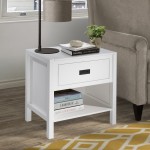 Lydia 1 Drawer Classic Solid Wood Nightstand - White