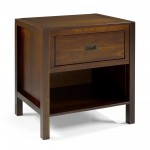 Lydia 1 Drawer Classic Solid Wood Nightstand - Walnut