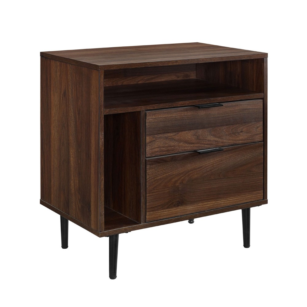 Lincoln 25" Modern Storage Nightstand - Dark Walnut Lincoln 25" Modern Storage Nightstand - Dark Walnut