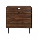 Lincoln 25" Modern Storage Nightstand - Dark Walnut