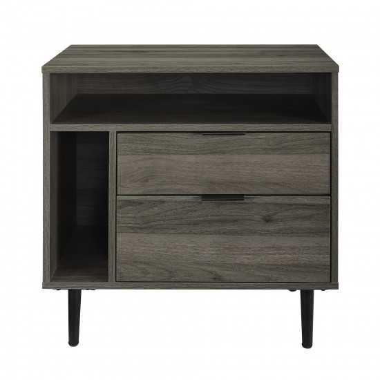 Lincoln 25" Modern Storage Nightstand - Slate Grey