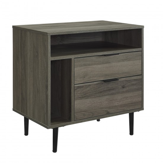 Lincoln 25" Modern Storage Nightstand - Slate Grey