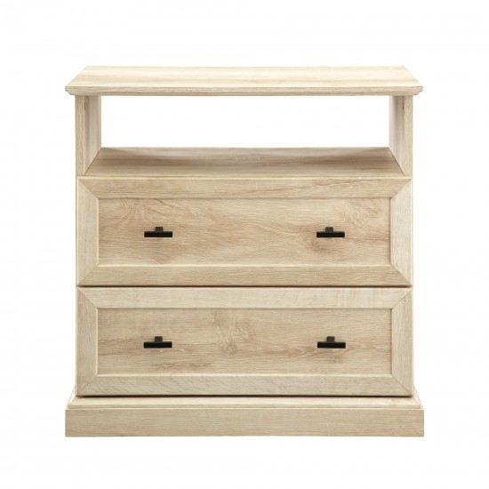 Clyde Classic 2 Drawer Nightstand - White Oak
