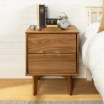 Sloane 2 Drawer Groove Handle Wood Nightstand - Caramel