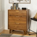 Sloane 3 Drawer Groove Handle Wood Dresser - Caramel