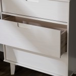 Sloane 3 Drawer Groove Handle Wood Dresser - White