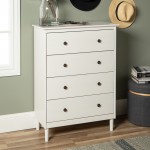 Modern 4 Drawer Dresser - White