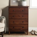 Modern 4 Drawer Dresser - Walnut