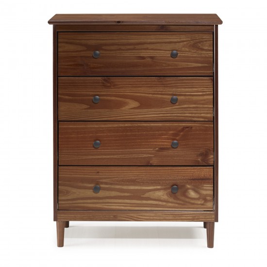 Modern 4 Drawer Dresser - Walnut