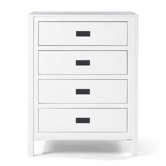Lydia 40" Classic Solid Wood 4 Drawer Chest - White