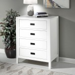 Lydia 40" Classic Solid Wood 4 Drawer Chest - White