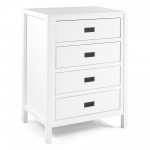 Lydia 40" Classic Solid Wood 4 Drawer Chest - White