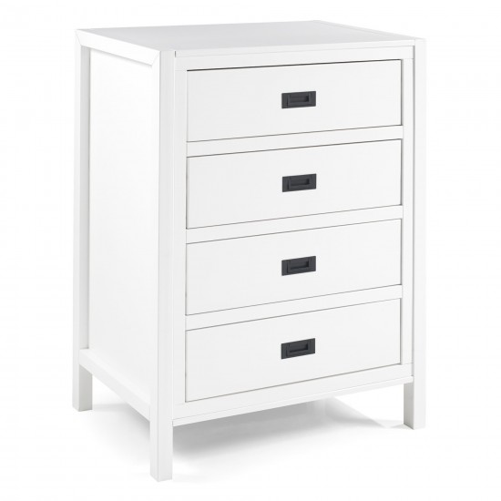 Lydia 40" Classic Solid Wood 4 Drawer Chest - White