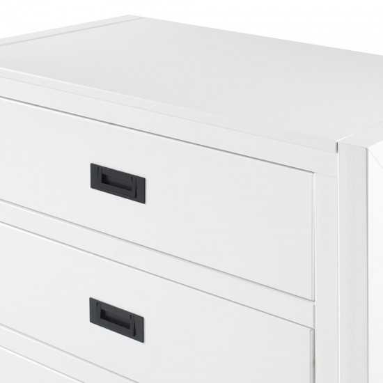 Lydia 40" Classic Solid Wood 4 Drawer Chest - White