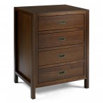 Lydia 40" Classic Solid Wood 4 Drawer Chest - Walnut