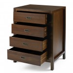 Lydia 40" Classic Solid Wood 4 Drawer Chest - Walnut