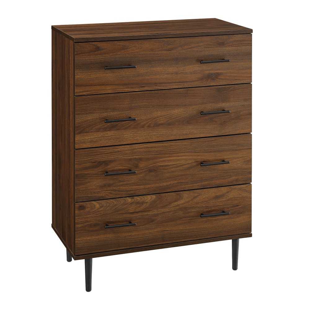 Savanna 30" Contemporary 4 Drawer Chest - Dark Walnut