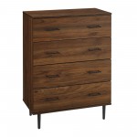 Savanna 30" Contemporary 4 Drawer Chest - Dark Walnut