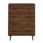 Savanna 30" Contemporary 4 Drawer Chest - Dark Walnut