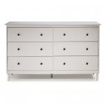 Modern 6 Drawer Solid Wood Dresser - White
