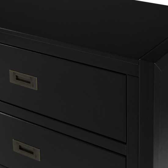 Lydia 57" Classic Solid Wood 6 Drawer Dresser - Black