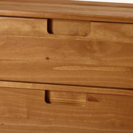 Sloane 6 Drawer Groove Handle Wood Dresser - Caramel