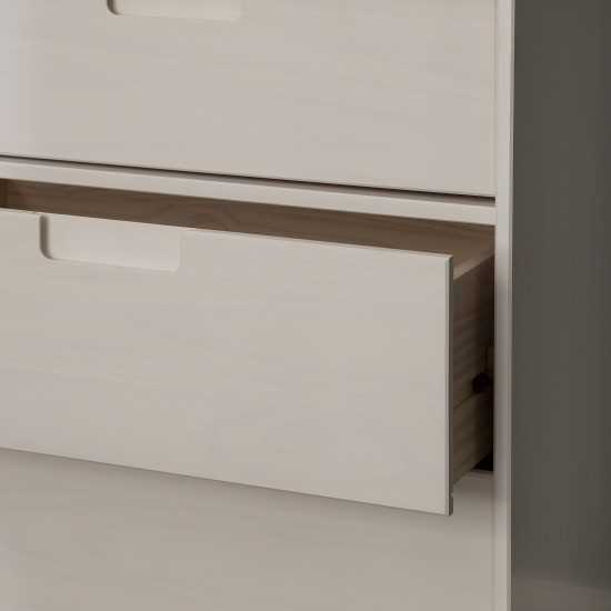 Sloane 6 Drawer Groove Handle Wood Dresser - White