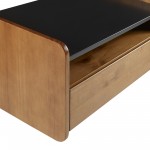 Carter Solid Wood Floating Nightstand with Drawer - Caramel